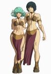  2_girls chain collar fubuki fubuki_(one-punch_man) green_eyes green_hair one-punch_man sisters slave_bikini slave_collar slave_leia_(cosplay) tatsumaki tatsumaki_(one-punch_man) yoracrab 