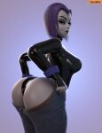 1girl ass ass_focus big_ass big_breasts bubble_ass bubble_butt dat_ass dc_comics fat_ass female huge_ass huge_breasts large_ass large_breasts latex_leotard leotard looking_back older older_female pants purple_hair rachel_roth raven_(dc) sexy sexy_ass sexy_body sexy_breasts small_pants smitty34 solo tagme teen_titans young_adult young_adult_female young_adult_woman