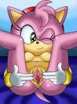  1girl amy_rose anus bird breasts bum closed_eye laying_down navel nipples nude sonic_the_hedgehog_(series) 