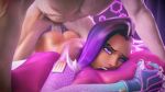  1boy 1girl anal anal_penetration big_breasts big_penis bouncing_ass bouncing_breasts bubble_butt cawneil dark-skinned_female from_behind moaning overwatch prone_bone purple_eyes purple_hair sombra sombra_(overwatch) thick_thighs 