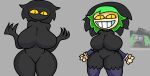  big_breasts black_body breasts five_nights_at_freddy&#039;s five_nights_at_freddy&#039;s_4 fnaf funny jp20414(artist) mask mr.jeffrey shadow_female_jeff shadow_jeff thicc thick_thighs thighs 