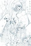 1girl building city cum ejaculation futanari giantess monochrome penis sex sketch town