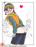  ass ass_focus chrono_trigger glasses helmet kowaina.scary lucca_ashtear purple_hair thong 