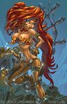  battle_chasers green_eyes huge_breasts pat_carlucci pirate red_hair red_monika treasure 