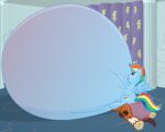  1boy 1girl cumflation hyper_belly my_little_pony rainbow_dash xniclord789x 