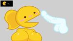  1boy 1girl :v blush breasts emoji jp20414(artist) pac-man pacgirl penis reference_image yellow_body 