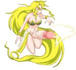 barbariccia bare_shoulders big_breasts bikini bikini_top blonde_hair breasts censored cleavage cum ejaculation final_fantasy final_fantasy_iv futanari huge_penis large_breasts long_hair maruchiro navel penis swimsuit very_long_hair wristband yellow_eyes