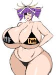 bleach eyepatch gigantic_ass gigantic_breasts green_eyes hourglass_figure katen_kyokotsu momiji_(artist) purple_hair