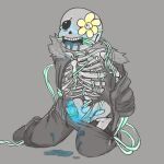 1:1 1:1_aspect_ratio 2015 2boys 2d 2d_(artwork) alternate_version_available animated_skeleton blue_blush blue_penis blush bodily_fluids bottom_sans bound bound_arms clothed clothing digital_media_(artwork) drooling duo ectopenis flowans flower flowey_the_flower flowsans fluids genitals goopynoms grey_background interspecies jacket male male/male male_only malesub monochrome monster monster_boy off_shoulder pants_down pants_pulled_down penis plant plant_tentacle sans sans_(undertale) seme_flowey sex simple_background skeleton submissive submissive_male tentacle tentacle_around_penis tentacle_on_male tentacles_on_male top_flowey uke_sans undead undertale undertale_(series) video_game_character video_games vine_tentacles vinejob vines yaoi yellow_flower