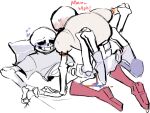  2020s 2023 2boys anal animated_skeleton bodily_fluids boots bottom_sans brother/brother brother_penetrating_brother brothers duo fluids fontcest footwear gay grabbing_sheets gripping_sheets incest jepr0d male male/male male_penetrating missionary_position monster monster_boy papyrus papyrus_(undertale) papysans penetration pillow red_boots red_footwear sans sans_(undertale) seme_papyrus sex shoes sibling_incest siblings simple_background skeleton socks top_papyrus twitter uke_sans undead undertale undertale_(series) white_background yaoi 