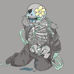 1:1 1:1_aspect_ratio 2015 2boys 2d alternate_version_available animated_skeleton blue_blush blush bodily_fluids bottom_sans bound bound_arms clothed clothing digital_media drooling duo flowans flower flowey_(undertale) flowsans fluids goopynoms grey_background humanoid interspecies jacket male male/male male_only malesub monochrome monster monster_boy off_shoulder pants_down pants_pulled_down plant plant_tentacles sans_(undertale) sex simple_background skeleton submissive submissive_male tentacle tentacle_on_male tentacles_on_male top_flowey undead undertale undertale_(series) video_game_character video_games vine_tentacles vines yaoi yellow_flower