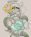  2010s 2018 2boys 2d 2d_(artwork) animated_skeleton belly bottom_sans duo easter ectobelly ectobody eggs eggs_in_belly eggs_in_stomach flowans flower flowey_the_flower flowsans happy_easter male male/male male_only nonconsensual oviposition plant sans sans_(undertale) seme_flowey skeleton tentacle thesourceofmysins top_flowey uke_sans undead undertale undertale_(series) video_game_character video_games vine_tentacles vines yaoi 