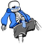 1boy 2010s 2015 2d 2d_(artwork) animated_skeleton blue_blush blue_hoodie blue_jacket blue_penis blush clothed digital_media_(artwork) drooling ectopenis hooded_jacket hoodie jacket male male_only monster one_eye_closed penis penis_out sans sans_(undertale) skeleton solo solo_male third-party_source undead undertale undertale_(series) unknown_artist video_games white_background