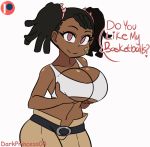 1girl basquash! big_breasts bouncing_breasts clothed dark-skinned_female darkprincess04_(artist) ebony female female_only gif large_breasts miyuki_ayukawa teasing