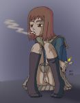  ass cigarette dcl flcl lips mamimi mamimi_samejima pussy smoking 