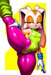  1girl aerobics aged_up ai_generated anthro cameltoe cream_the_rabbit female_only flexible fur furry furry_female leg_lift leggings legwarmers leotard novelai sega sega small_breasts small_breasts sonic_the_hedgehog_(series) standing_split sweat sweaty thick_thighs wide_hips 