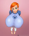  1girl aged_up alternate_version_available barefoot ben_10 breasts cartoon_network clothed clothing dekumerk feet female female_only gigantic_breasts green_eyes gwen_tennyson hi_res huge_breasts looking_at_viewer massive_breasts orange_hair short_hair teen 