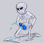 1boy 2020s 2023 2d 2d_(artwork) animated_skeleton blue_blush blue_cum blue_penis blush boner_blossom book completely_nude completely_nude_male cum cum_on_object cumshot digital_media_(artwork) ectopenis ejaculation genital_fluids genitals grey_background hand_on_hip kneel male male_masturbation male_only masturbation monster monster_boy nude nude_male penile_masturbation penis sans sans_(undertale) simple_background skeleton sketch solo_male sweat twitter twitter_username undead undertale undertale_(series) video_game_character video_games