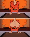  big_breasts breasts_out_of_clothes edit long_hair miniskirt nude_edit powerpuff_girls red_hair sara_bellum secretary 