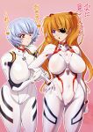 2_girls asuka_langley_souryuu big_ass big_breasts kawaraya_a-ta neon_genesis_evangelion orange_hair plugsuit purple_hair rei_ayanami yuri