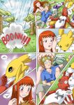  4girls digihentai gatomon guilmon kari_kamiya new_playmates_(comic) palcomix renamon rika_nonaka takato_matsuki 