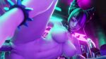 1boy 1girl axcellsfm big_breasts big_penis black_hair bouncing_ass bouncing_breasts bubble_butt glowing_eyes juri_han looking_at_viewer moaning purple_eyes shaved_pussy spread_legs standing standing_sex street_fighter thick_thighs vaginal_penetration