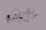  animated_skeleton ass ass_up blue_blush blue_collar blush bodily_fluids bottom_sans bottomless bound_wrists collar collar_and_leash filthysmashpeach fluids kneeling leash leash_and_collar looking_at_viewer male male_only monochrome monster one_eye_closed partially_clothed partially_colored sans sans_(undertale) skeleton solo solo_male submissive tied_wrists top-down_bottom-up uke_sans undead undertale undertale_(series) 