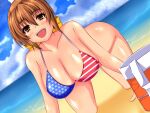  1girl 1girl 1girl alluring alternate_costume alternate_outfit american_flag_bikini asian auburn_hair beach big_breasts bikini brown_eyes dead_or_alive dead_or_alive_2 dead_or_alive_3 dead_or_alive_4 dead_or_alive_5 dead_or_alive_6 dead_or_alive_xtreme dead_or_alive_xtreme_2 dead_or_alive_xtreme_3_fortune dead_or_alive_xtreme_beach_volleyball female_only gaden happy japanese_female japanese_girl kasumi kasumi_(doa) light-skinned_female myougi_kuraganosuke ocean sea seaside smile solo_female tagme voluptuous 