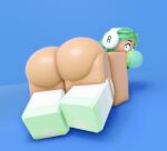 ass bensenrr34 chewing_gum cyan_hair cyan_hair_girl_(roblox) looking_at_viewer roblox