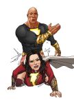  bald big_breasts black_adam bouncing_breasts cape dark-skinned_male dc_comics dceu doggy_position drooling dwayne_johnson grace_caroline_currey hard_nipples interracial light-skinned_female long_hair mary_marvel muscular_male orgasm_face shazam slapping slapping_ass slapping_butt superhero superheroine swaying_breasts 