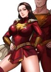 ball_caress big_breasts billy_batson cape captain_marvel crotch_rub dc_comics dceu erection long_hair mary_marvel shazam short_skirt superhero superheroine