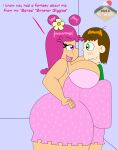  against_wall ami_onuki big_ass big_ass big_belly cartoon_network chubby_female dialogue dress hi_hi_puffy_amiyumi imminent_sex male original_character stevenator-20xx text 