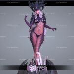  3d 3d_(artwork) bikini crown demon_girl figure figurine horns long_hair miniatures model slaanesh warhammer_40k 