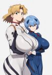 2_girls ai_generated blonde_hair blue_hair neon_genesis_evangelion plugsuit rei_ayanami ritsuko_akagi stable_diffusion voluptuous