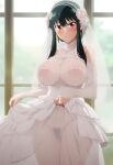  ai_generated black_hair bride see-through_clothes sexy sexy_body spy_x_family submissive_female wedding wedding_dress wedding_veil yor_briar 