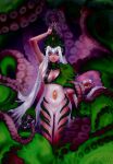  baxter_x_(artist) crown demon_girl horns long_hair monster_girl slaanesh tentacle warhammer_40k white_hair 