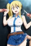 artkoikoi cum cum_in_mouth cum_on_body cum_on_clothes cum_on_face cum_on_tongue double_handjob ejaculation fairy_tail group_sex handjob lucy_heartfilia male/female open_mouth tagme