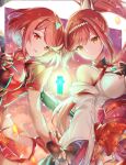  2_girls alluring bare_shoulders big_breasts chest_jewel cleavage core_crystal_(xenoblade) earrings glimmer_(xenoblade) gloves high_ponytail holding_hands japanese_clothes jewelry kimono long_hair milf mother_&amp;_daughter multiple_girls nintendo ponytail pyra red_eyes red_hair short_hair swept_bangs tiara ui_frara xenoblade_(series) xenoblade_chronicles_2 xenoblade_chronicles_3 xenoblade_chronicles_3:_future_redeemed 