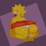  1girl 20th_century_fox aged_up ai_generated big_ass bottom_heavy dat_ass female female_focus female_only gigantic_ass huge_ass kneel lisa_simpson looking_back massive_ass shortstack solo solo_focus the_simpsons wet_pussy 