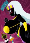  alien alien_girl alien_humanoid big_breasts black_body black_skin daffy_duck duck duck_dodgers garabatoz looney_tunes martian martian_(duck_dodgers) marvin_the_martian queen_tyr&#039;ahnee warner_brothers white_hair 