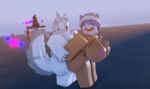  1boy 1girl furry_male huge_penis roblox stomach_bulge wizared 