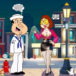 breasts erect_nipples family_guy fishnets glasses glenn_quagmire latex_clothing meg_griffin no_bra no_panties normal9648 sailor_suit stockings thighs whore