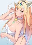  1girl 1girl absurd_res alluring animal_ears blonde_hair brown_eyes cleavage collar collarbone fake_animal_ears high_res leotard long_hair mythra nintendo oruru63100814 paw_pose strapless strapless_leotard swept_bangs teeth tiara white_leotard xenoblade_(series) xenoblade_chronicles_2 