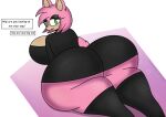  1girl 2024 amy_rose ass_bigger_than_head back_view big_ass big_breasts clothed dat_ass dropedartist dumptruck_ass enormous_ass female furry furry_female furry_only hedgehog huge_ass huge_breasts looking_at_viewer looking_back lying open_mouth sega smile solo sonic_the_hedgehog_(series) text thick thick_ass thick_legs thick_thighs 