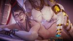  1futa 1girl 3d bayonetta bayonetta_(character) big_breasts big_penis black_hair bouncing_ass bouncing_breasts bubble_butt from_behind futanari futanari_on_female green_eyes joy_(bayonetta) kaisto moaning prone_bone thick_thighs vaginal vaginal_penetration video 