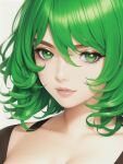 1girl female_only green_eyes green_hair hair high_res looking_at_viewer one-punch_man shmebulock36 short smile tatsumaki white_background