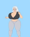  1boy bleach blue_eyes gigantic_ass gigantic_breasts hourglass_figure saturnxart toshiro_hitsugaya transformation white_hair 