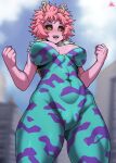 1girl 1girl 2023 absurd_res big_breasts breasts clothed clothing female_focus high_res mina_ashido my_hero_academia patreon patreon_paid patreon_reward pink_body pink_hair pink_skin short_hair solo_female superheroine tagme teen