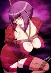 1girl 1girl big_breasts bondage breasts clothed_female female_focus hidzuke_aki long_hair mature mature_female oboro_(taimanin_asagi) oboro_(teacher) rope_bondage solo_female tagme taimanin_(series) taimanin_asagi teacher violet_eyes violet_hair