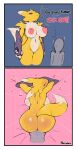 1boy 1girl anthro fur furry renamon ruruduu size_difference